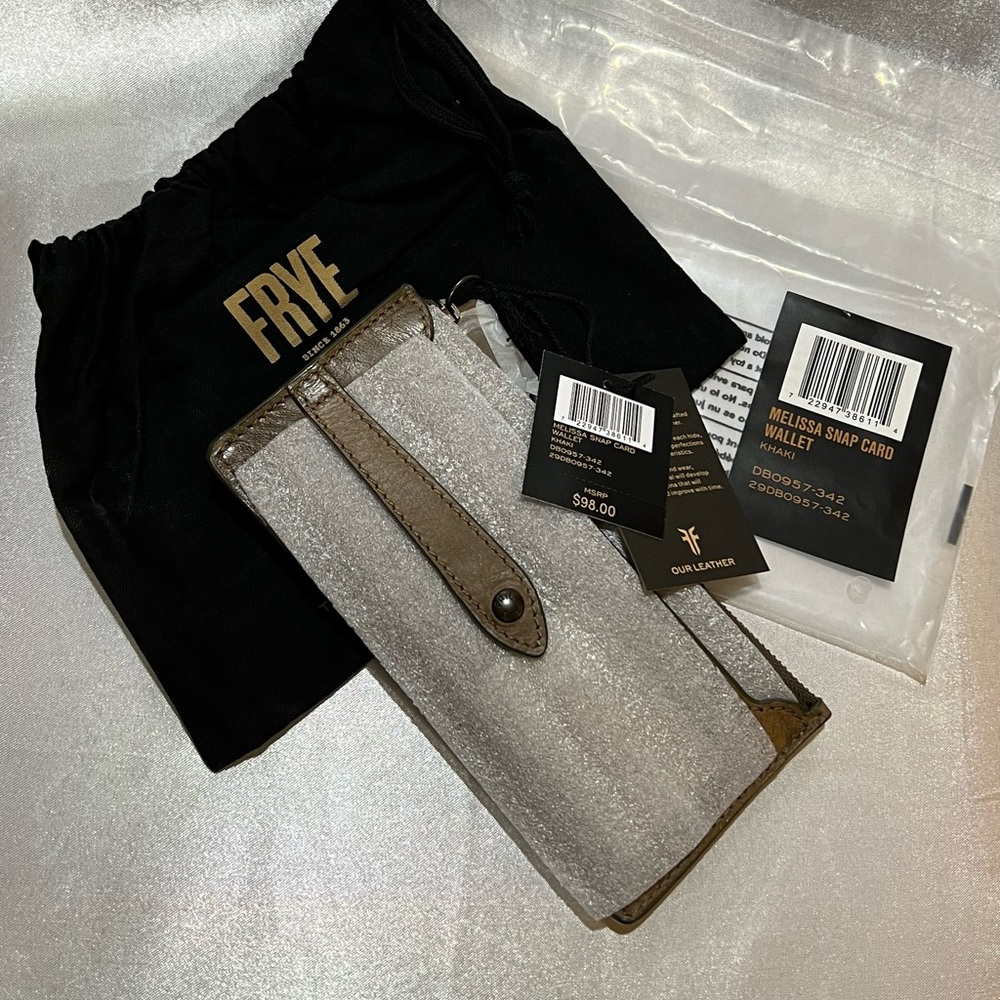 NWT Frye Melissa Snap Card Wallet - Khaki - Picture 11 of 11